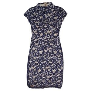 B. Darlin Dress Royal Blue/Tan Size XS 7/8 Formal Dress